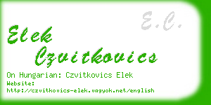 elek czvitkovics business card